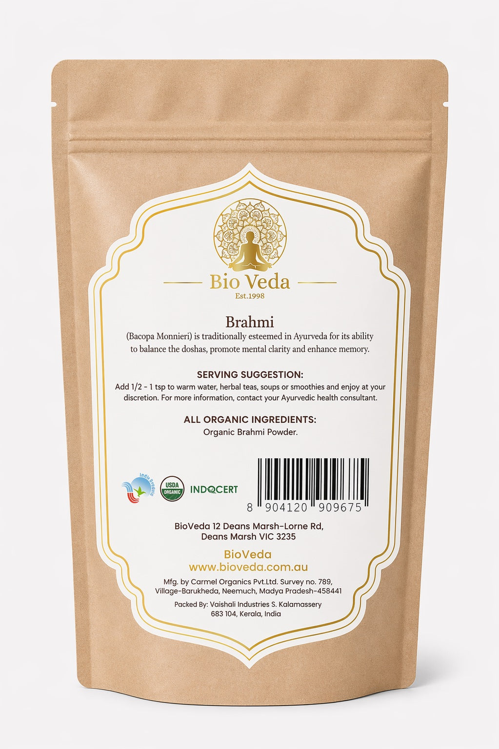 Brahmi / Bacopa- Certified Organic Herb Powder