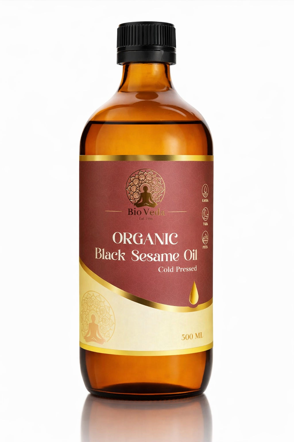 Black Sesame Oil, Cold Pressed - Organic
