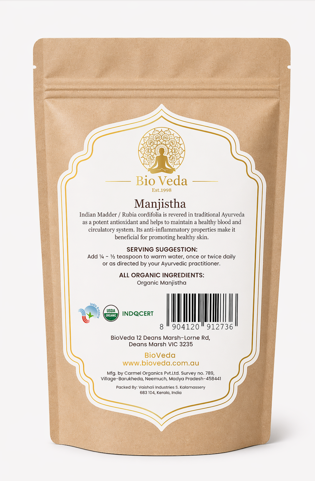 Manjistha - Certified Organic Herb Powder