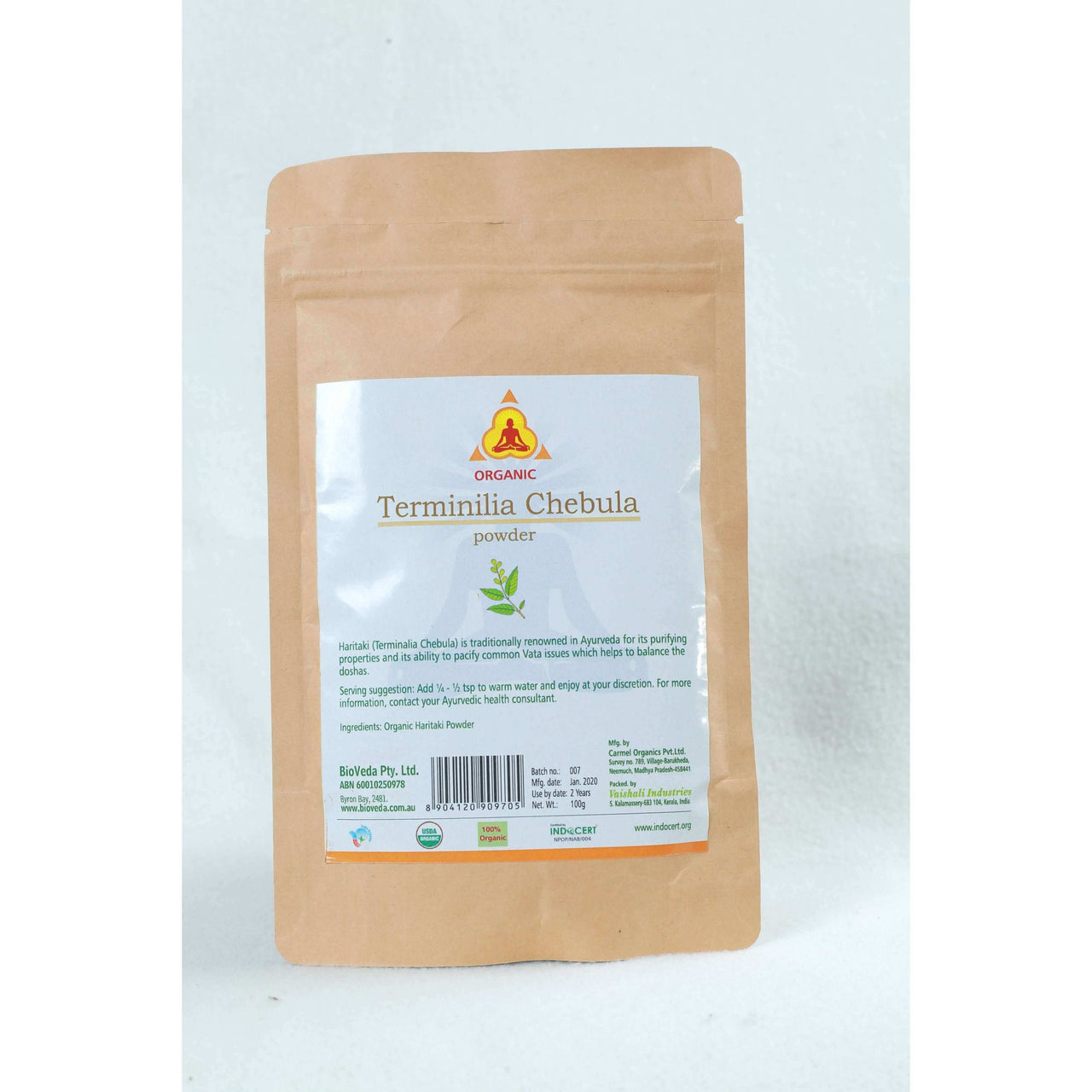 Haritaki Certified Organic Herb - Bio Veda Ayurvedic Products
